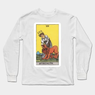 Strenght, Raider Waite Tarot, Divination Tarot Long Sleeve T-Shirt